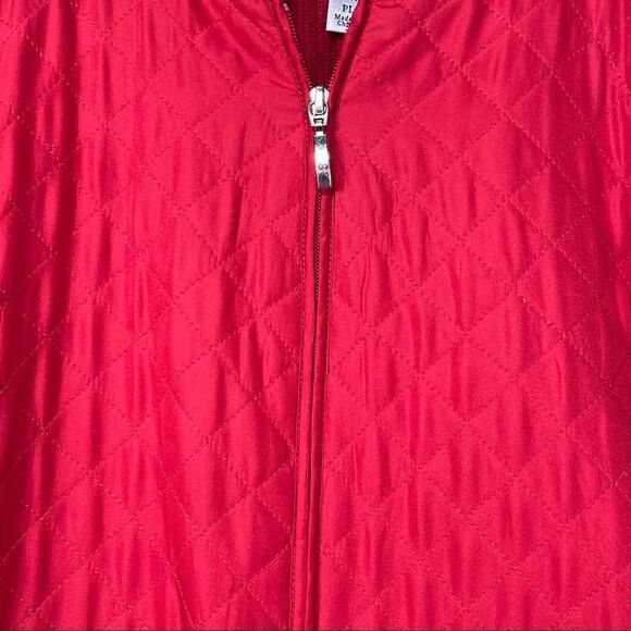 Petite Croft & Barrow Red Quilted Sweater Jacket - Picture 9 of 16